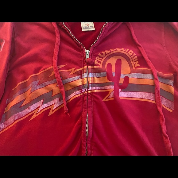 True Religion women’s zip up hoodie LG - Picture 3 of 7